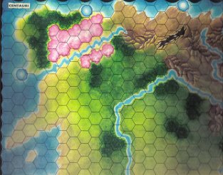 Warangel Accessory - Hexed Map of 1st Generation - Centaurs {Centauri} (France) by Angelo Porazzi Games